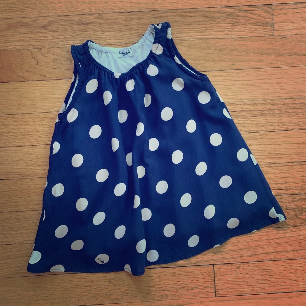 Splendid 18-24 months navy/tan polka dot swing top